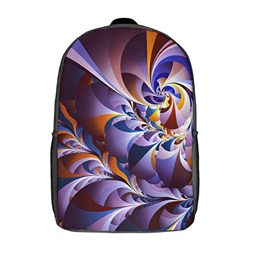 Sac à dos pour ordinateur portable 17 pouces étanche et unisexe à imprimé Fractal 3D