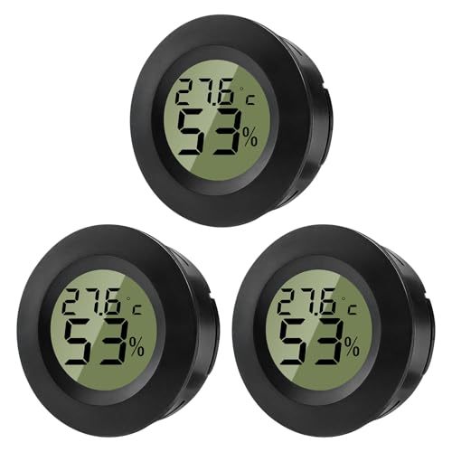 ZHITING Hygrometer Thermometer Mini Digital Temperatur Luftfeuchtigkeitsmessgerät Rund Humidity Meter für Innenräume, Gewächshäuser, Terrarien,...