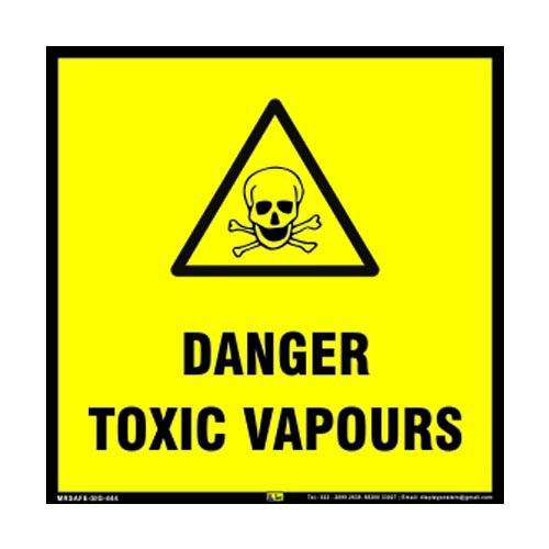 Mr. Safe Danger Toxic Vapours Sign Eco Vinyl Sticker 8 Inch X 8 Inch
