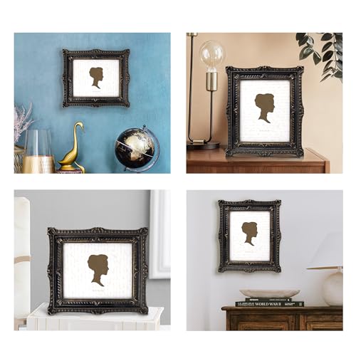 AELS Vintage Gothic Picture Frame 8x10 Inch, Luxury Antique Photo Frames with Glass Front, Photo Display, Tabletop Wall Hanging, Gift Ideas, Black and Bronze by AELS - Used condition - Image 5