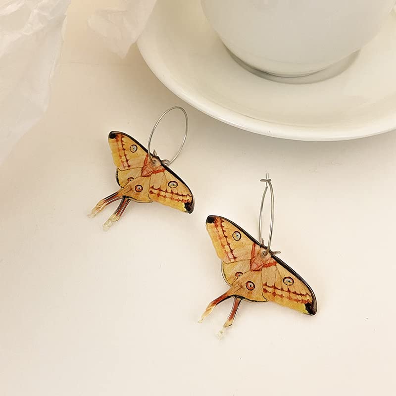 Moth Butterfly Earrings.Punk Insect Drop Earrings Color Acrylic Moth Wing Earrings Statement Black Earrings Party Jewelry for Women