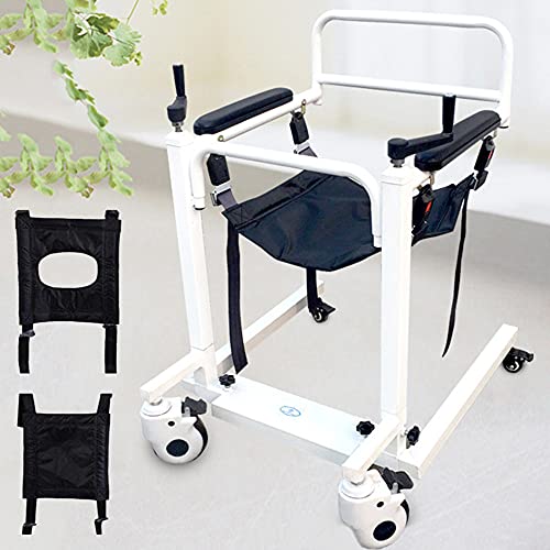 UIBAO Duschrollstuhl,Toilettenstuhl Für Senioren,Rollstuhllifte Für Zuhause, Adjustable in Height and Width Lift,Medizinischer Lift-Rollstuhl,Maximum Load 330Lbs,A