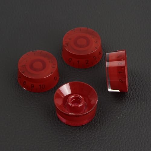 FLEOR レッドギターノブトップハットボリュームトーンスピードコントロールノブエピフォン用レスポールスタイルエレキギターパーツ-4個