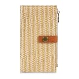 YHECPDS Long Bifold Wallet, Womens Leather Bifold Wallets, Womens Boho Wallet with 20 Card Slots, 2 Id Window, 1 Zipper Coin Purse and 5 Cash Slot