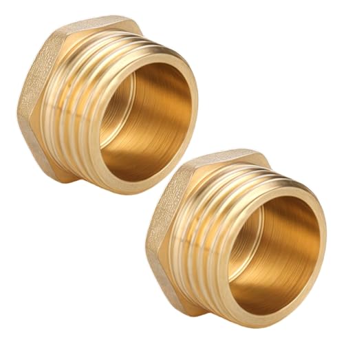Durlo Lot De 2 Bouchons D'extrémité En Laiton, Filetage Mâle G3/4 Po (diamètre 25 Mm), Bouchons Borgnes Pour Tuyaux À Tête Hexagonale, Raccord Fileté