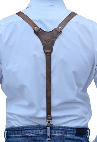 Voolup Genuine Leather Suspenders with Clips