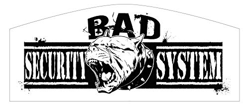 Bad Security Aufkleber Hunde Pitbull Warnung Sticker ca. 17x8 cm