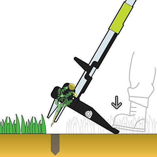 ORIENTOOLS Garden Stand-up Weeder, Steel Weeding Root Puller, Dandelions Remover Tool with 4 Claws