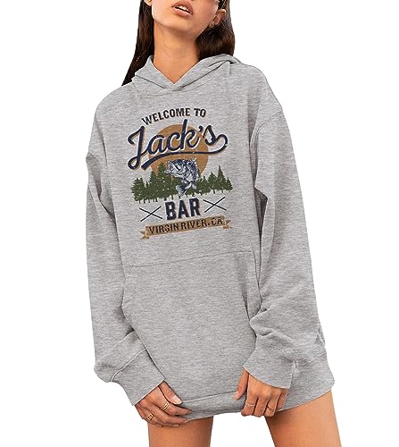 TeesAndTankYou Welcome to Jack's Bar Hoodie Sweatshirt Unisex X-Large Grey