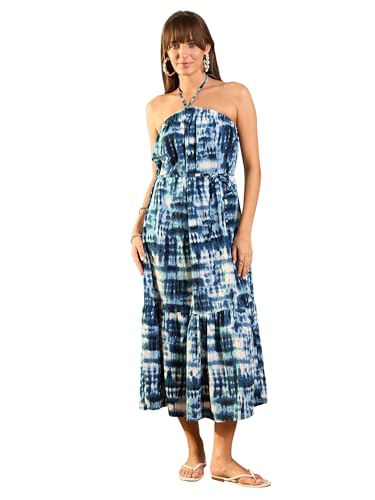 Robe longue en polyester pour soirées d'été et balades chics en taille XL