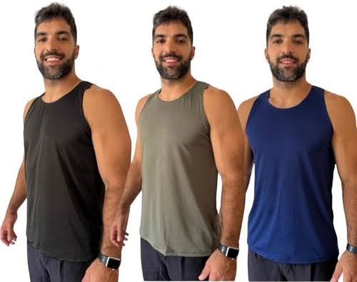 Kit 3 Regatas Masculinas Dry Fit para Academia e Treino Confortáv...
