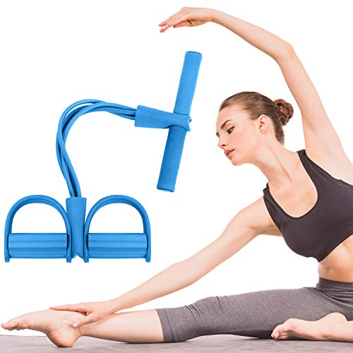 N/F Pedal Resistance Band, Abdominal arm Chest Muscle Exercise Equipment, sit-ups Pull Rope, arm Waist Fitness Stretching Training, Bodybuilding Home Fitness (Blue)