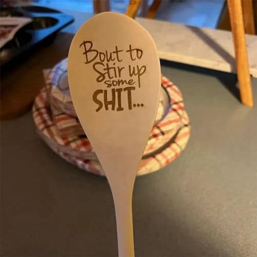 1xfunnyspoonsbouttostirupsomeengravedfunnywoodenspoonuniquewoodenspoonwoodcolor  Urban Country Home Decor 1x funny spoonsbout to stir up some engraved funny wooden spoonunique wooden spoon wood color  urban country home decor