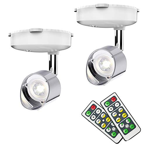 Wireless Spotlight, LED Accent Battery Operated Lights with Remote, Dimmable Puck Light