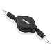 Insten 3.5MM JACK CAR AUDIO AUX AUXILIARY RETRACTABLE CABLE for Samsung Galaxy S9/S9+ S9 Plus/S8/S8+/S6/S6 Edge/Apple iPhone 7 6 6S 6 Plus 6S Plus / Apple iPod & more (length: 3 - 32 inch)