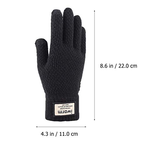 SOIMISS 1 par de luvas térmicas para clima frio masculinas com tela sensível ao toque de lã para cor