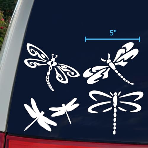 Image of Dragonfly Decals 4 Pack (White, Large ~5 inch)