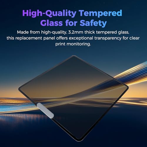 Creality Official K2 Pro Top Glass Panel, Original 50% Transparent Black Glass Panel, 400.48×420.48×3.2mm Tempered Window, Durability and Quick Replacement Parts K2 Pro 3D Printer