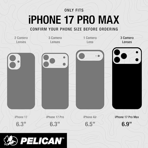 Image of Pelican Protector iPhone 17 Pro Max Case - Compatible with MagSafe- Black | Rugged Magnetic Phone Case with 16ft Military-Grade Drop Protection - Heavy Duty Shockproof Phone Cover for iPhone 17 Pro Max