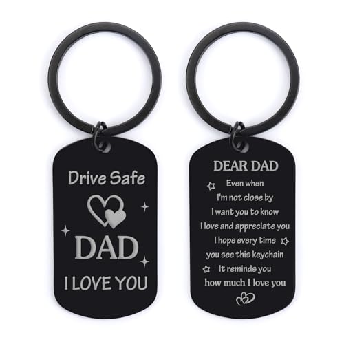 Fodfgxf Father’s Day Gifts for Dad from Daughter Son, Dad Birthday Gift Drive Safe Keychain for Him Father Papa Gifts Dad Gift from Daughter Son Father’s Day Gift for Husband from Wife