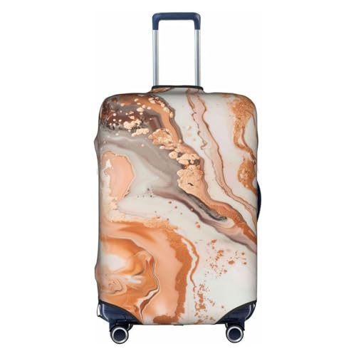 Housse bagage marbre or rose L : évitez les rayures de vos valises
