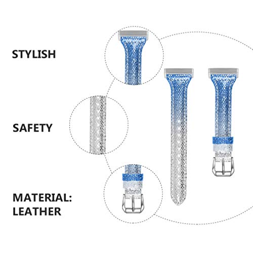 UKCOCO Pulseira de RelÃ³gio de Couro Bling Glitter AjustÃ¡vel SubstituiÃ§Ãµes Pulseira de RelÃ³gio d