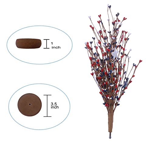 Llzll 4Th Of July Patriotic Tree 17Inch With Red White Blue Berry And Star Artificial Flower Picks And Sprays Independence Day Memorial Day 4Th Of July Table Decorations #TOP4