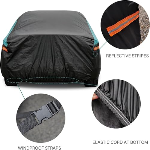 Image of GUNHYI Hatchback Car Cover for Automobiles All Weather Waterproof, Universal Fit Toyota Yaris, Kia Rio, Mini Cooper 2-Door /4-Door, Mitsubishi Mirage, Chevrolet Bolt EV /Sonic etc.