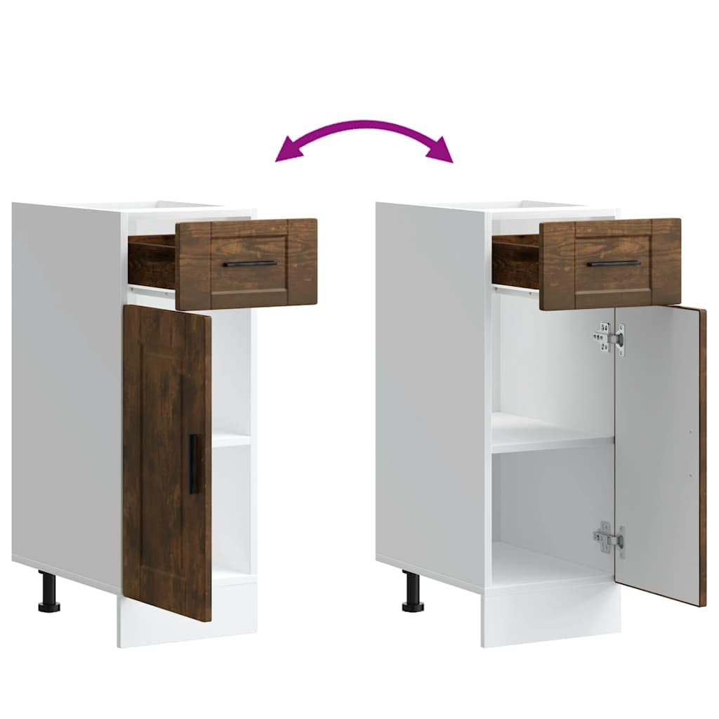 vidaXL Armoire de Cuisine Porto chêne fumé Bois d'ingénierie, Meuble d'évier, Meuble de Cuisine avec tiroir, Meuble de Cuisine à tiroir