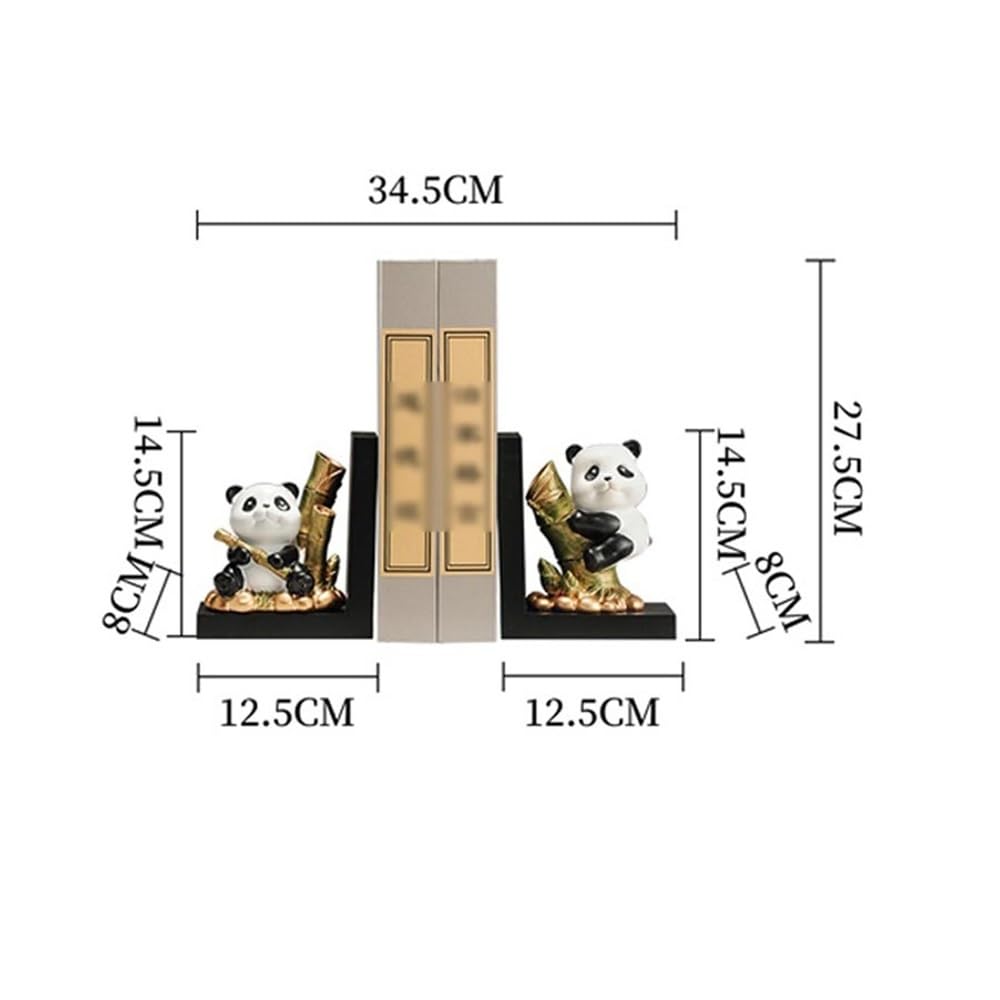 Końcówki do książek, wytrzymałe, panda, urocze zwierzęta, końcówki książek do ciężkich książek, posągi na półki lub biurko biurowe na półki