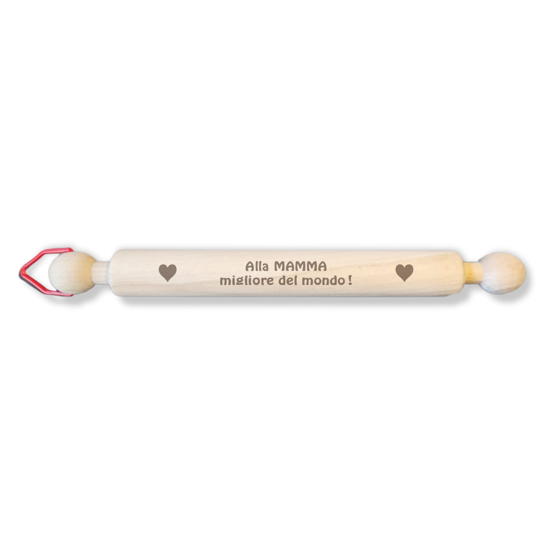 Regali per mamma compleanno Mattarello legno Mattarello decorativo 40 cm Idea regalo di Natale o Festa della mamma da cucina con decorazioni inciso a laser (Per Mamma)
