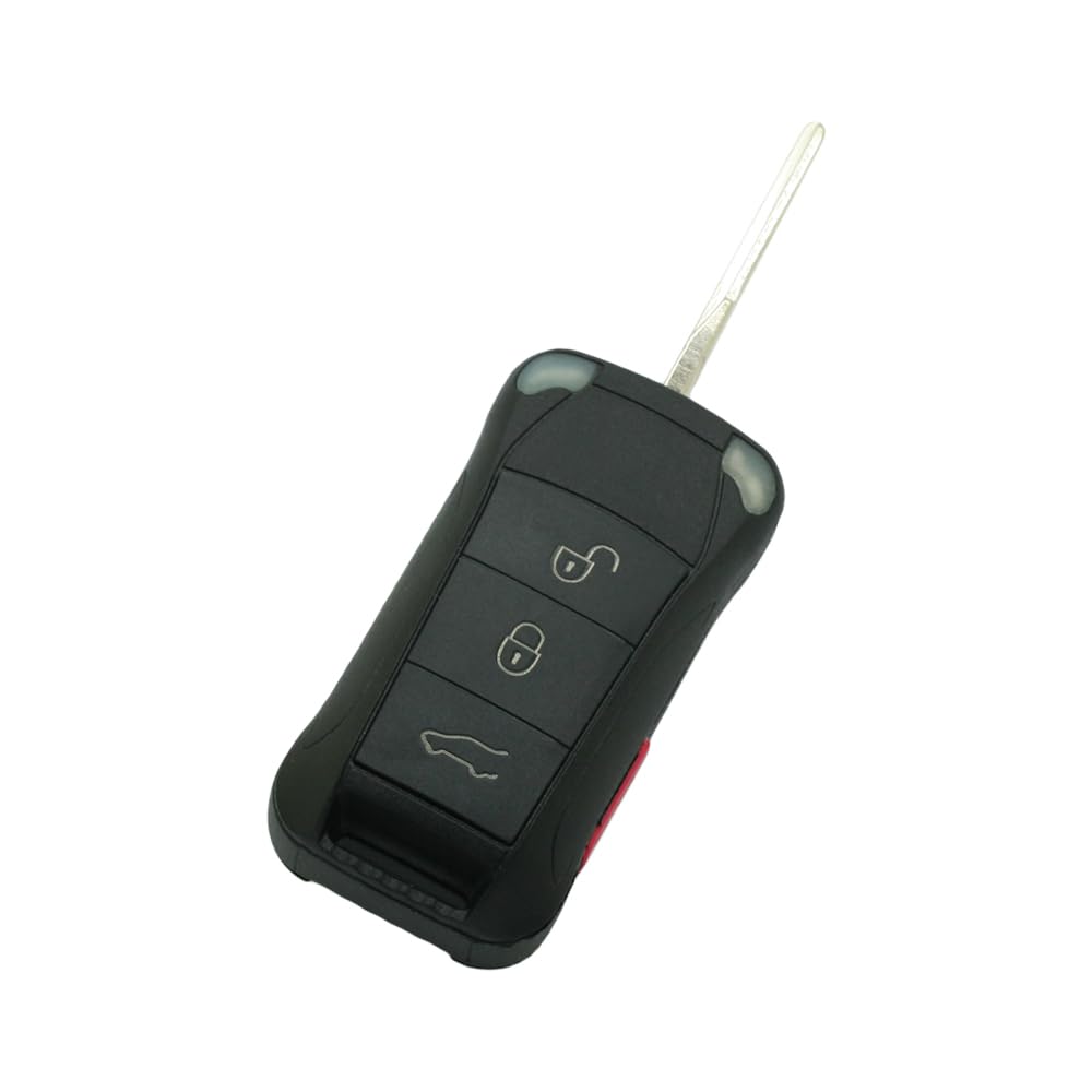 BROVACS Replacement Key Shell Compatible with PORSCHE Cayenne 4 Button Keyless Entry Flip Remote Key Case Fob 3 BTN Panic PG922A - Image 2