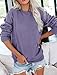 Ovanviso Womens Crewneck Sweatshirts with Pocket Trendy Fashion Pullover Loose Fit Long Sleeve Tops 2026 Purple