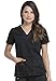 Dickies Scrubs Women's Gen Flex Junior Fit Contrast Stitch V-Neck Shirt, Black, Small