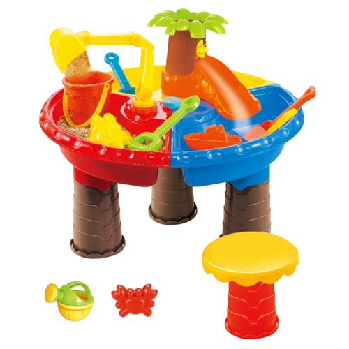 Pastoralist Sable de Agua para niños pequeños 1-3, 35x45 cm 3 en 1 Mesa de Juego de Arena y Agua con Accesorios de Juego, mesas de Arena de Verano para niños (Estilo)