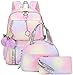 Spotted Tiger School Backpack for Girls Backpack with Lunch Box Aesthetic Backpacks for Teen Girl Backpacks School Bag Bookbag (Pink)