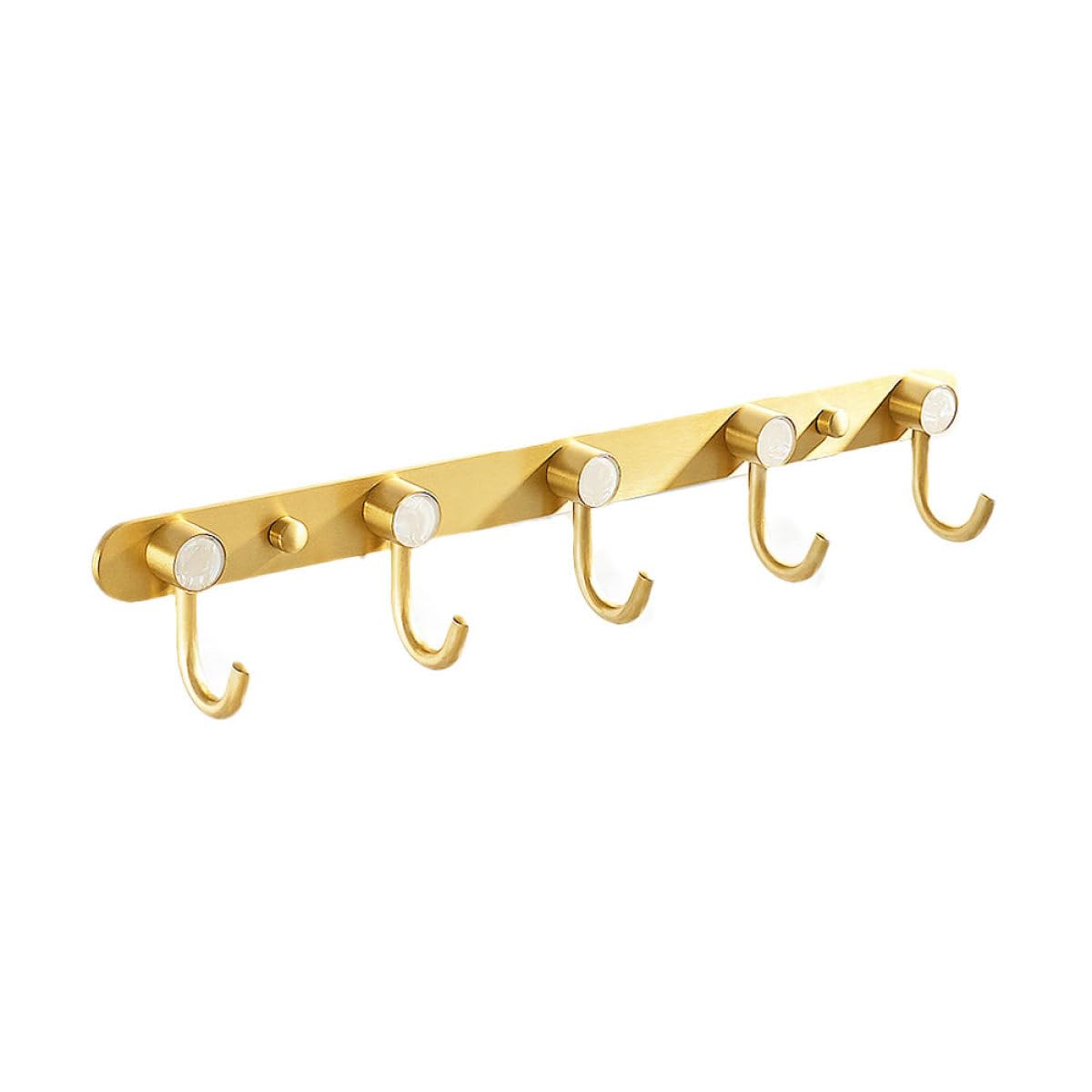 ibasenice 1pezzi Gancio Appendini da Parete in Alluminio Spazioso Ganci Bianco Oro Moderno e Stile Elegante per Bagno e Ingresso Organizzatore Pratico per Cappotti Cappelli e Accessori
