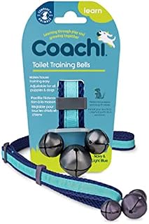 Coachi Toilet Training Bells, Suitable for Puppy or Newly Acquired Dog, House Training, Stop Door Scratching, Easy to Use, Adjustable Height. Dog Accessory, Great for Clicker Training, Easy to Hear