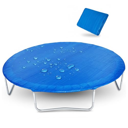 Housse trampoline 12 pieds bâche imperméable bleu anti-UV