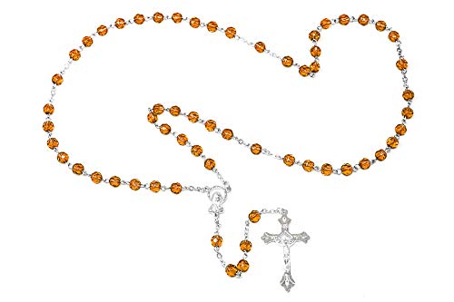 DIRECT FROM LOURDES Birthstone Rosary Beads November - Citrine - Catholic Gifts