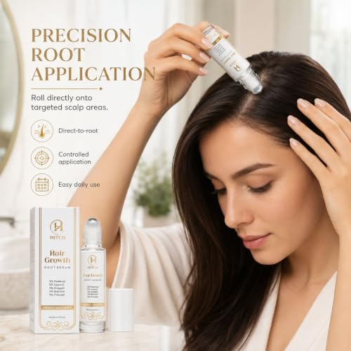 Image of HITCH Hair Growth Root Serum for Men & Women, 10ml | 3% Redensyl, 5% Capixyl, 4% Anagain, 3% Baicapil, 3% Procapil | Hair Fall Control Serum for Thicker, Fuller Looking Hair | All Hair Types