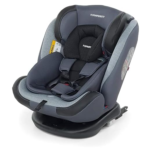 Foppapedretti, Iturn DuoFix, Silla para coche, grupo 0+/1/2/3 (0-36 kg), para niños desde el nacimiento hasta los 12 años aproximadamente, gris (Silver)