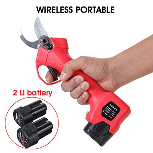 QGPWHLS 16.8V Wireless Electric Rechargeable Scissors Pruning Scissors Branch Cutter 45Mm Shears Tree Garden Tool with 2 Battery
