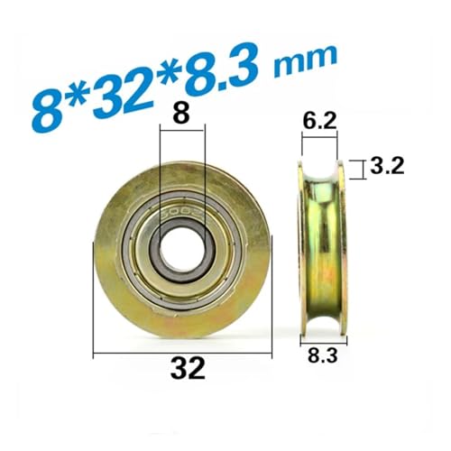 Roue à rainure en V de 8 x 32,3 mm avec roulement pour suspension de câble - 4