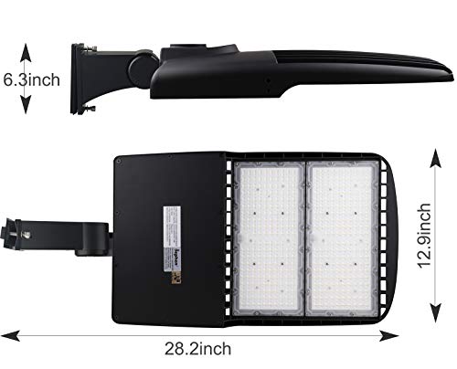 300W LED Parking Lot Light - 42000Lm Led Shoebox Pole Lights 5700K - Replaces 1000W Metal Halide - LED Street Light for Outdoor Area Lighting - Arm Mount - 100-277Vac(UL-Listed) - Thumbnail 7