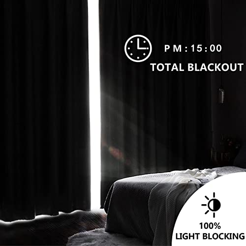 Scmty Luxury 100% Lightproof Blackout 4 Corner Post Bed Curtain Canopy For Bed Bedroom Decoration 100% Shading Privacy Protection For Adults Girls Boys Bed Canopies Bed (Black, King) #TOP6