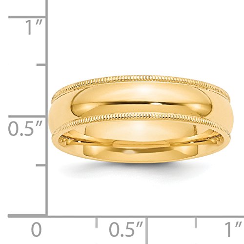 14K Yellow Gold 6Mm Milgrain Comfort Wedding Band Ring Size 7.5 #TOP1