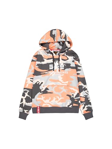 Alpha Industries Herren Basic Hoody Camo, Orange Grey Camo, L