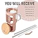COMOOO 40oz Glass Tumbler with Bamboo Lid and Straw, Glass Water Cup with Handle, Iced Coffee Drinking Cup with Silicone Sleeve, Glass Water Bottle Dishwasher Safe, Cup Holder Friendly, Amber