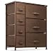 7 Drawers Dresser - Furniture Storage Tower Unit for Bedroom, Hallway, Closet, Office Organization - Steel Frame, Wood Top, Easy Pull Fabric Bins Brown/Brown